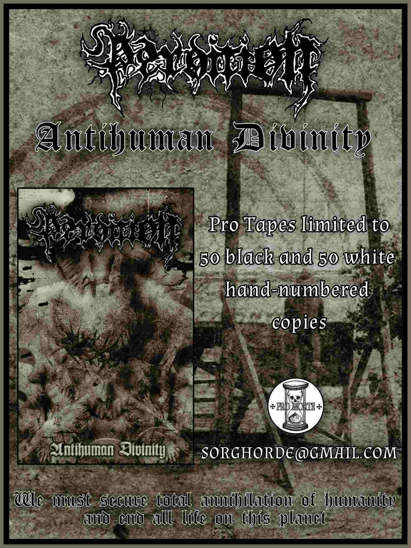  Perdition - Antihuman Divinity  (Blaze of Perdition) white tape  - Pro Morte image 1