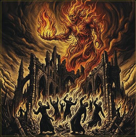 Hellchains(Fin.)/ Musta Laski(Fin.) : Burning Temples Maggots/Minas Morgul  split cd 