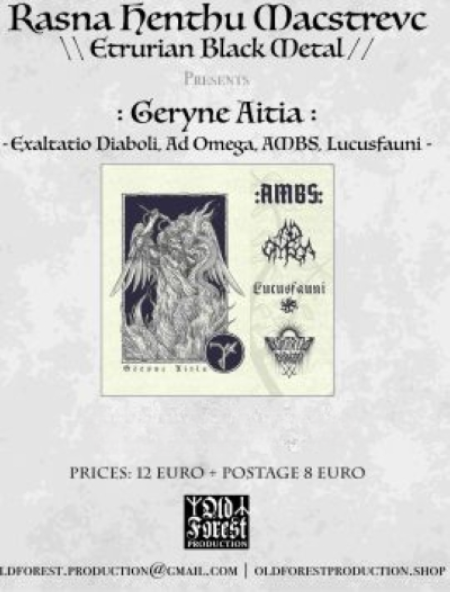 Exaltatio Diaboli/Ad Omega /A Monumental Black Statue/Lucusfauni - Geryne Aitia  split cd .