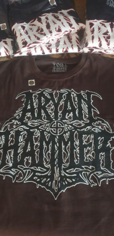 Aryan Hammer official t-shirt brown / chocolate, black / white logo lim.25 - Old Forest Production image 3
