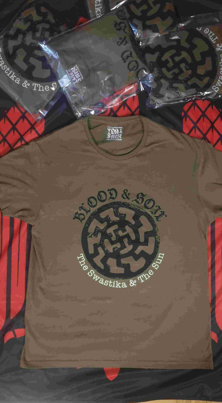 Blood & Soil - The Swastika & The Sun official ts  khaki - Old Forest Production image 2