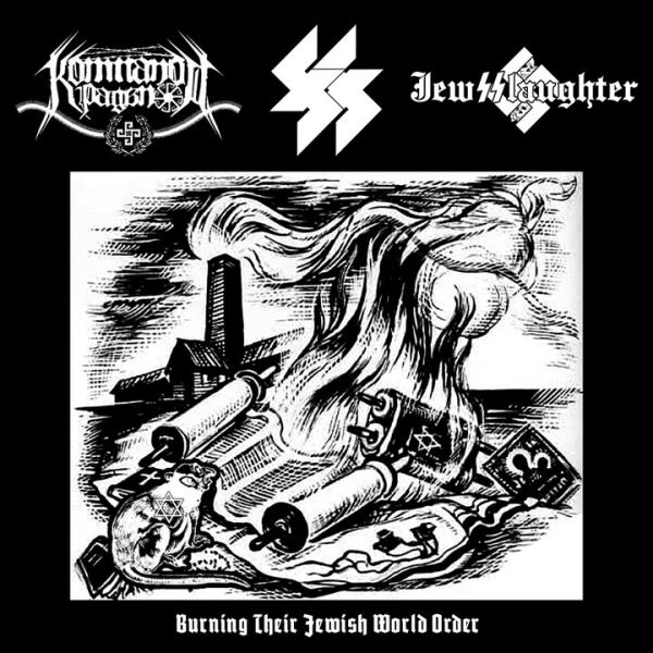 Kommando Pagano/88/Jewsslaughter - Burning Their Jewish World Order split cd  image 1
